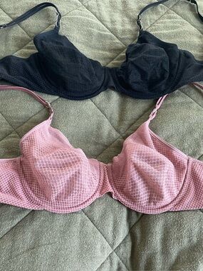 Wolford Two-Pack Underwire Bras in Black and Dusty Pink $50 for 2